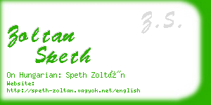 zoltan speth business card